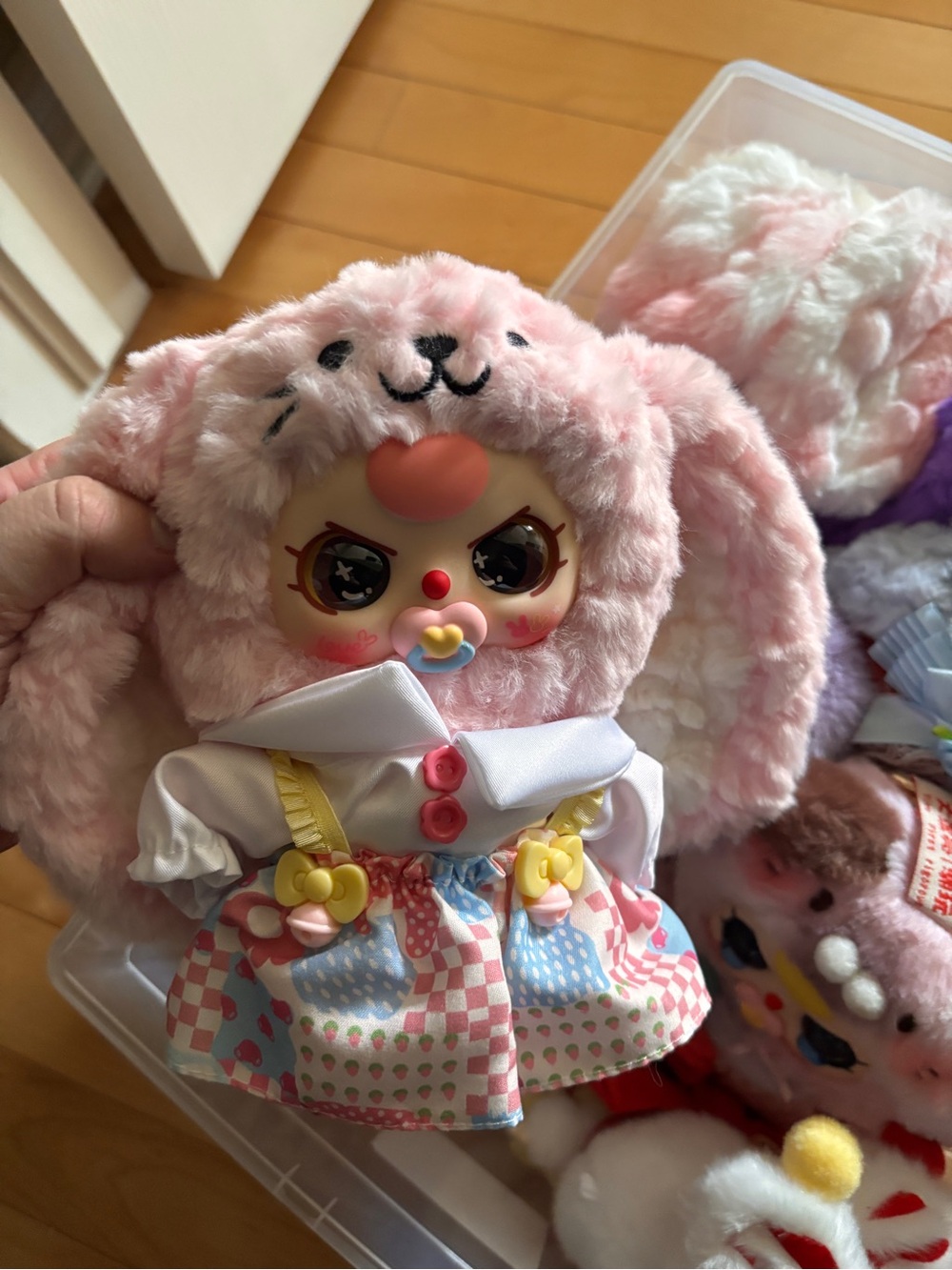 Pink Bunny Plush-Style Dressed Doll